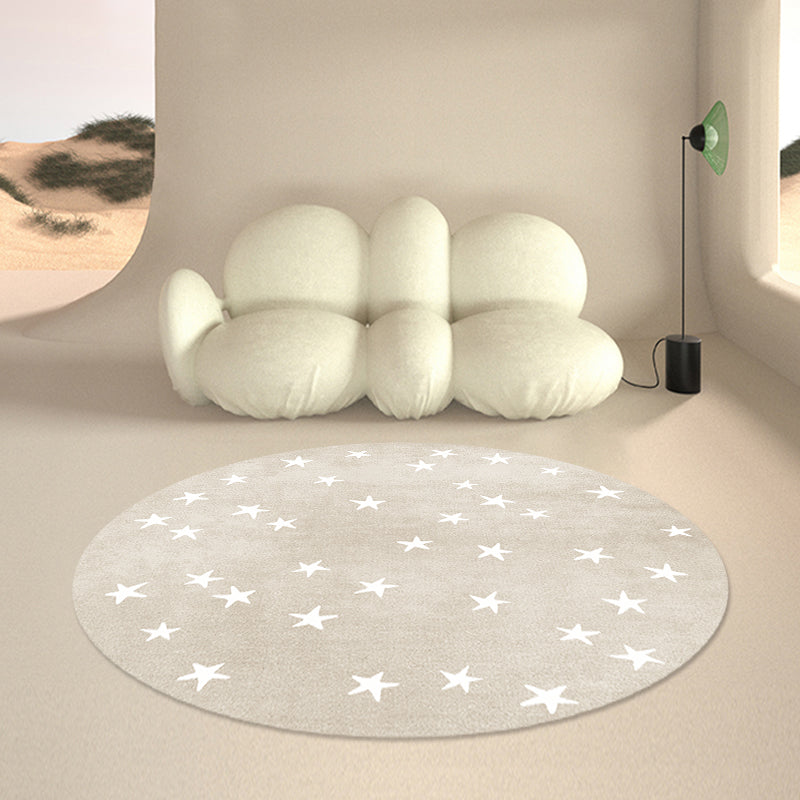 Lovely Decor Rug Multi Color Star Print Indoor Rug Polyster Non-Slip Backing Pet Friendly Carpet Beige Clearhalo 'Area Rug' 'Rug' 2244629