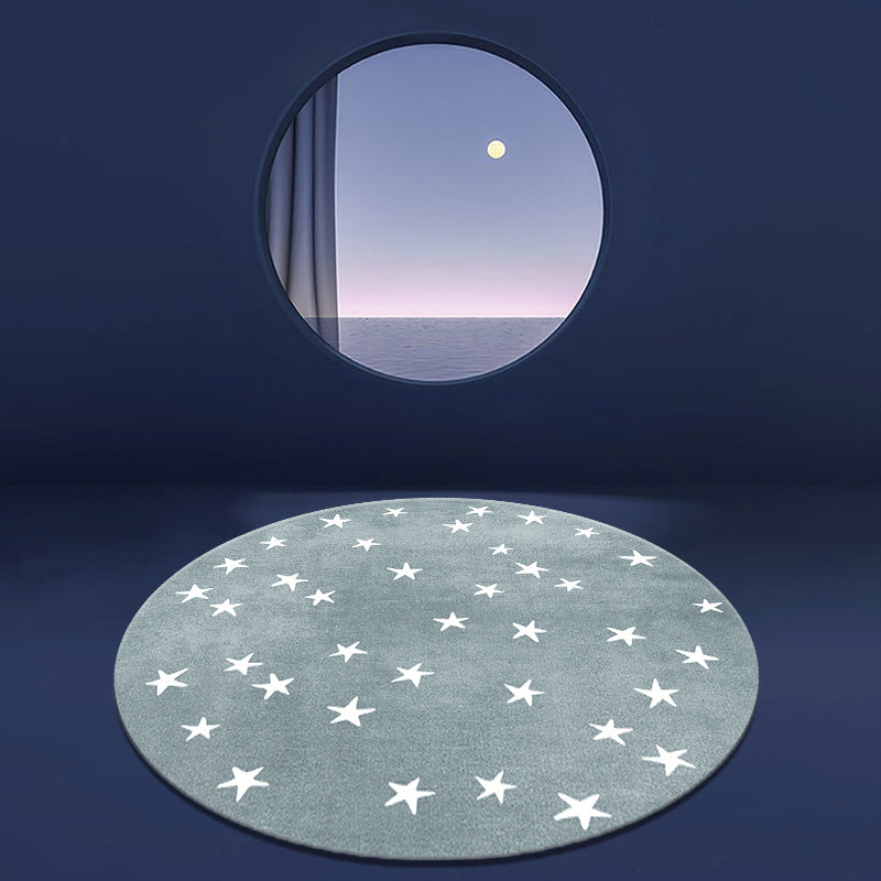 Lovely Decor Rug Multi Color Star Print Indoor Rug Polyster Non-Slip Backing Pet Friendly Carpet Gray Blue Clearhalo 'Area Rug' 'Rug' 2244634