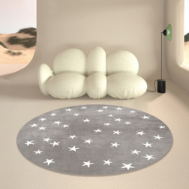 Lovely Decor Rug Multi Color Star Print Indoor Rug Polyster Non-Slip Backing Pet Friendly Carpet Dark Gray Clearhalo 'Area Rug' 'Rug' 2244638