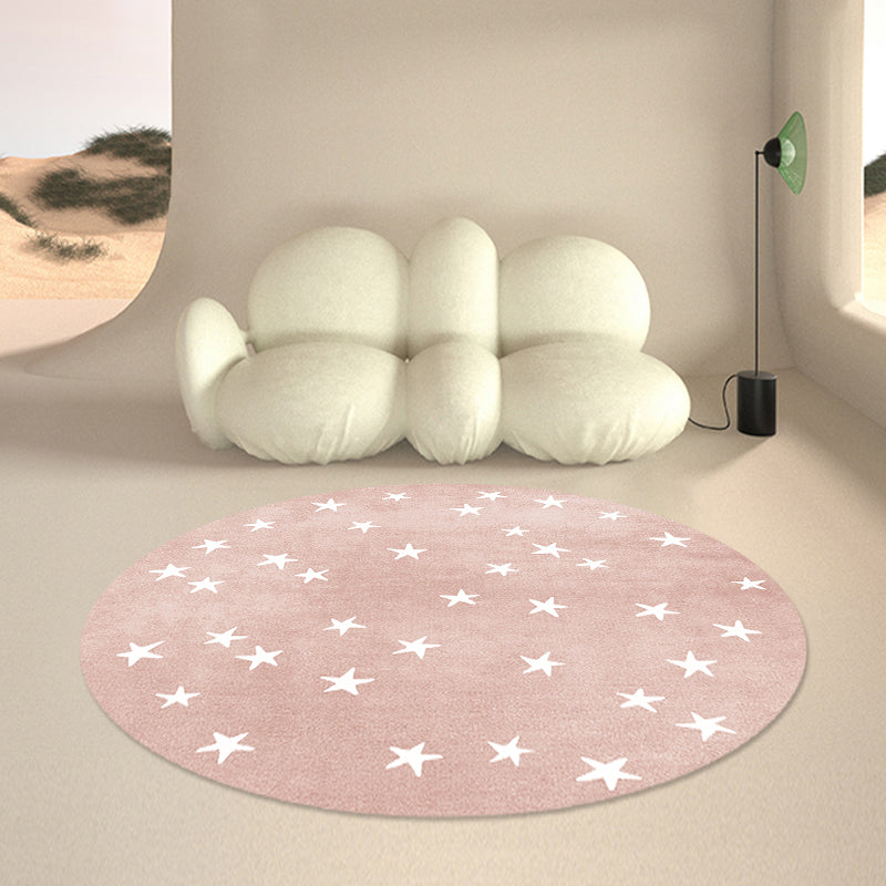 Lovely Decor Rug Multi Color Star Print Indoor Rug Polyster Non-Slip Backing Pet Friendly Carpet Pink Clearhalo 'Area Rug' 'Rug' 2244641