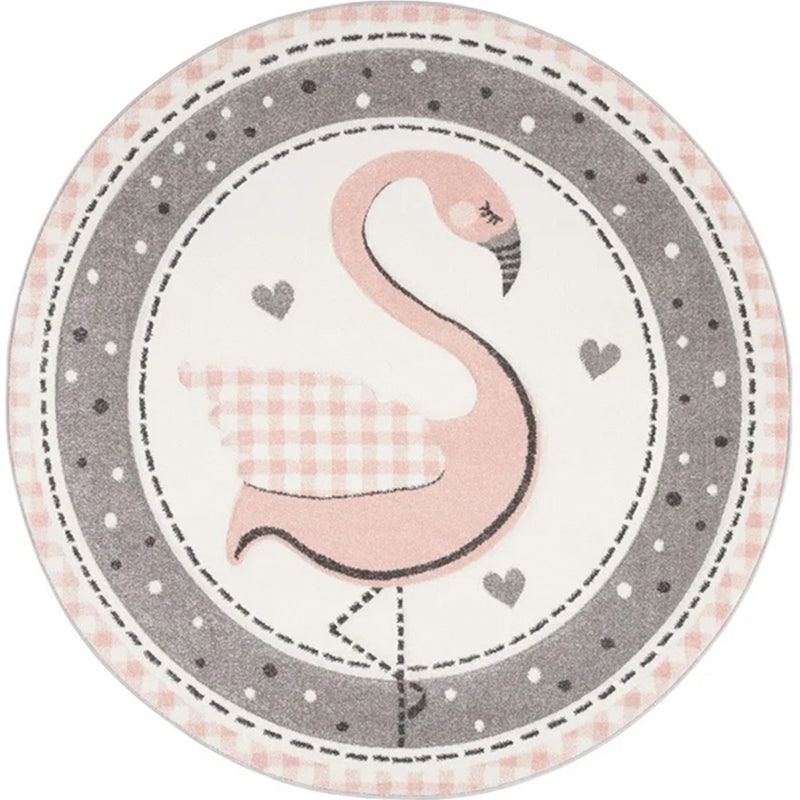 Multi Colored Cartoon Rug Polyster Lovely Indoor Rug Easy Care Pet Friendly Area Carpet for Childrens Light Pink Clearhalo 'Area Rug' 'Rug' 2244657
