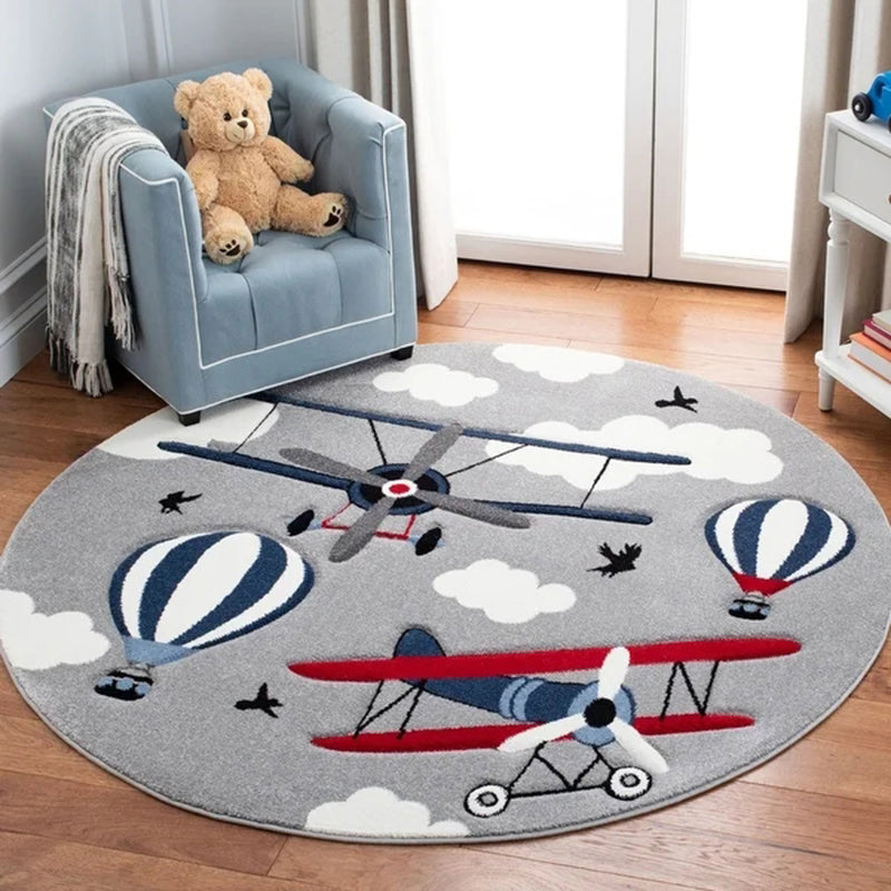 Multi Colored Cartoon Rug Polyster Lovely Indoor Rug Easy Care Pet Friendly Area Carpet for Childrens Grey Clearhalo 'Area Rug' 'Rug' 2244662