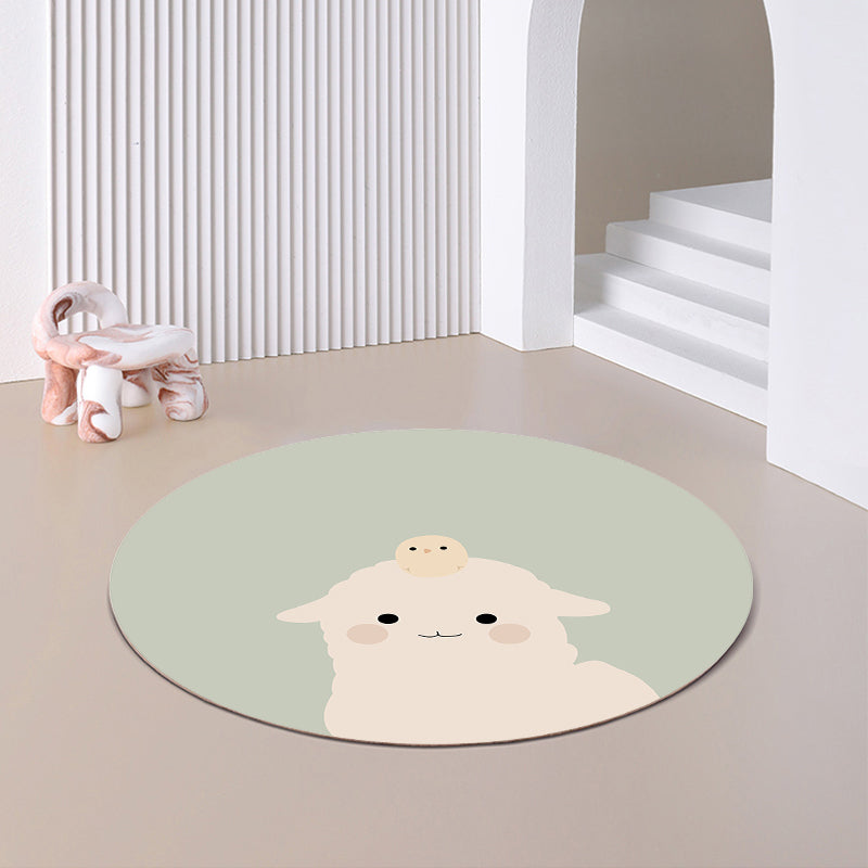 Relaxing Cartoon Print Rug Multi-Color Polyster Carpet Non-Slip Machine Washable Easy Care Rug for Kids Green Clearhalo 'Area Rug' 'Rug' 2244718