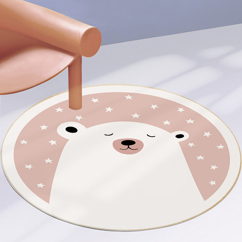Relaxing Cartoon Print Rug Multi-Color Polyster Carpet Non-Slip Machine Washable Easy Care Rug for Kids Pink Clearhalo 'Area Rug' 'Rug' 2244726