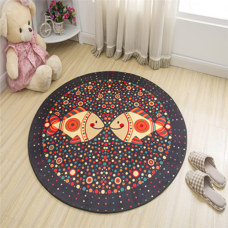 Calming Cartoon Rug Multicolor Cute Area Rug Polypropylene Non-Slip ...