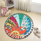 Nordic Kids Bedroom Rug Multi Colored Cartoon Print Rug Polyster Non-Slip Backing Machine Washable Carpet Aqua Clearhalo 'Area Rug' 'Rug' 2244758