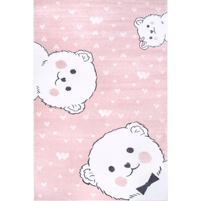 Bold Kids Bedroom Rug Multi-Colored Cartoon Area Rug Polyster Pet Friendly Machine Washable Carpet Pink Clearhalo 'Area Rug' 'Rug' 2244934