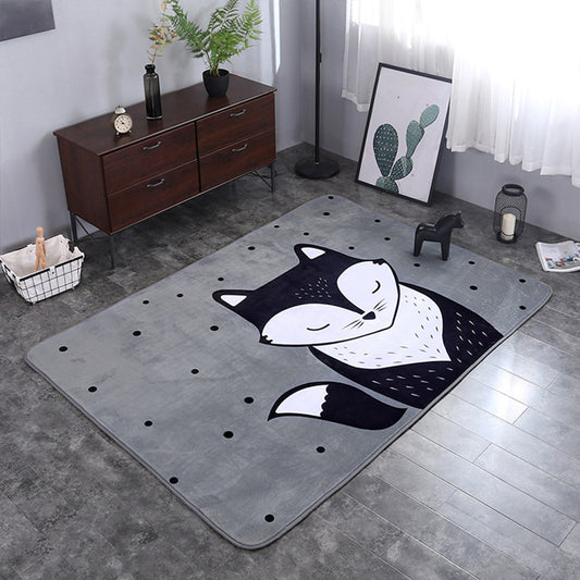 Lovely Childrens Room Rug Multicolor Cartoon Pattern Carpet Synthetics Non-Slip Backing Pet Friendly Rug Black 4'11" x 6'7" Clearhalo 'Area Rug' 'Rug' 2244953