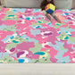 Cute Childrens Room Rug Multi Colored Cartoon Print Carpet Synthetics Anti-Slip Backing Easy Care Rug Purple-Pink Clearhalo 'Area Rug' 'Rug' 2244990