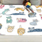 Cute Childrens Room Rug Multi Colored Cartoon Print Carpet Synthetics Anti-Slip Backing Easy Care Rug White Clearhalo 'Area Rug' 'Rug' 2244993