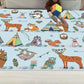 Cute Childrens Room Rug Multi Colored Cartoon Print Carpet Synthetics Anti-Slip Backing Easy Care Rug Blue Clearhalo 'Area Rug' 'Rug' 2245001