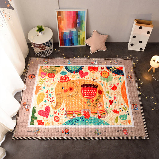 Multi Color Relaxing Rug Synthetics Cartoon Print Area Carpet Easy Care Pet Friendly Indoor Rug for Kids Room Ginger 4'9" x 6'5" Clearhalo 'Area Rug' 'Rug' 2245022