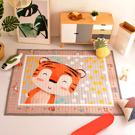 Multi Color Relaxing Rug Synthetics Cartoon Print Area Carpet Easy Care Pet Friendly Indoor Rug for Kids Room Yellow-Red 4'9" x 6'5" Clearhalo 'Area Rug' 'Rug' 2245023