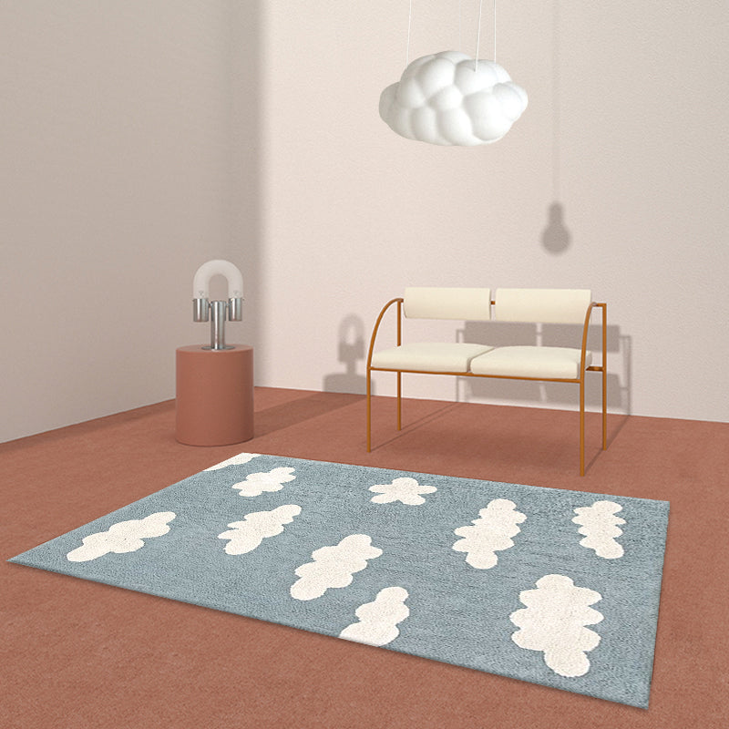 Lovely Cartoon Print Rug Multi Color Polyster Area Carpet Anti-Slip Machine Washable Rug for Bedroom Blue Clearhalo 'Area Rug' 'Rug' 2245034