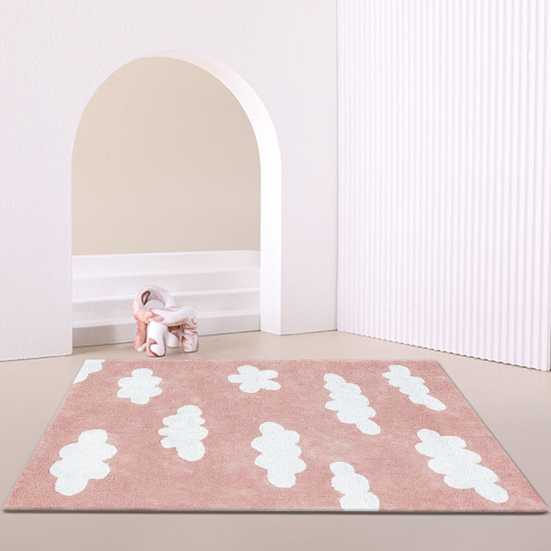 Lovely Cartoon Print Rug Multi Color Polyster Area Carpet Anti-Slip Machine Washable Rug for Bedroom Pink Clearhalo 'Area Rug' 'Rug' 2245036