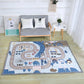 Simple Multi Color Modern Rug Polypropylene Cartoon Carpet Pet Friendly Easy Care Rug for Childrens Ocean Blue 4'9" x 6'5" Clearhalo 'Area Rug' 'Rug' 2245060