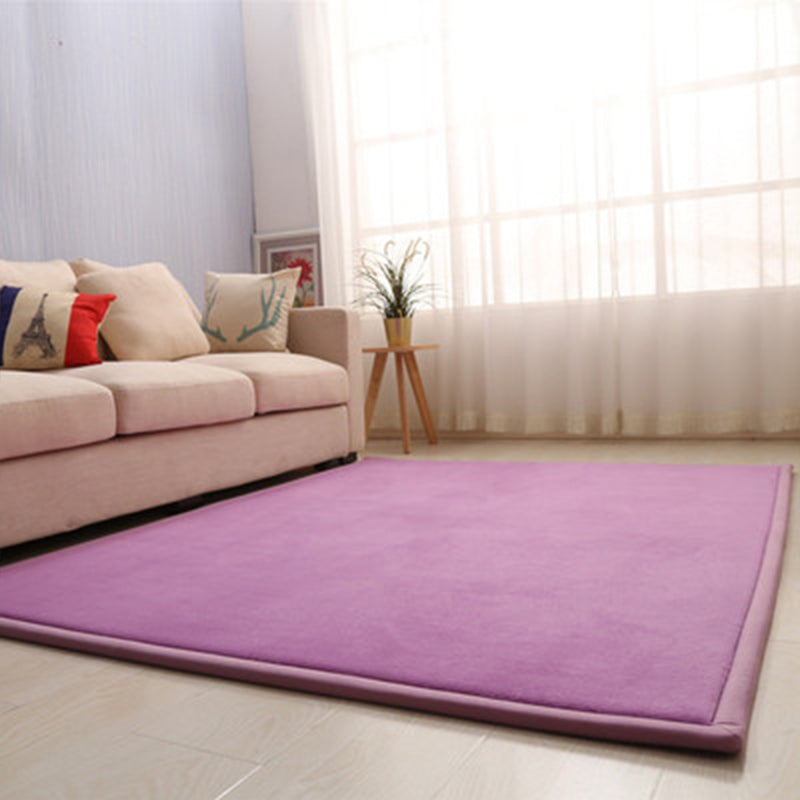 Casual Solid Color Rug Multi Colored Synthetics Indoor Rug Pet Friendly Anti-Slip Backing Carpet for Bedroom Purple-Pink Clearhalo 'Area Rug' 'Rug' 2245071