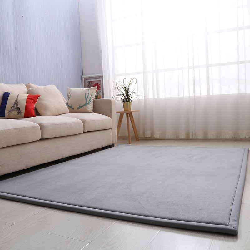 Casual Solid Color Rug Multi Colored Synthetics Indoor Rug Pet Friendly Anti-Slip Backing Carpet for Bedroom Silver Gray Clearhalo 'Area Rug' 'Rug' 2245072