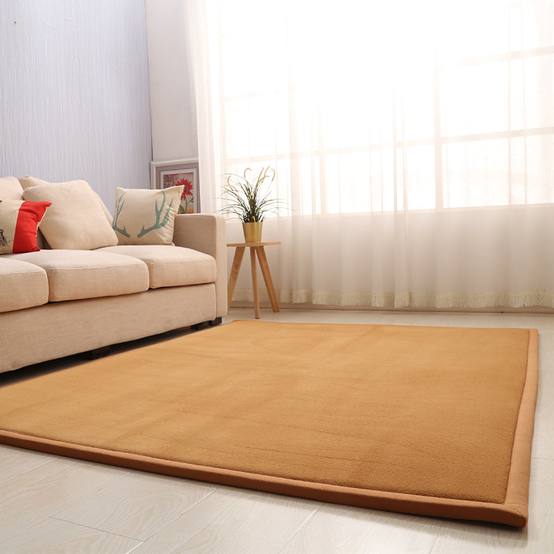 Casual Solid Color Rug Multi Colored Synthetics Indoor Rug Pet Friendly Anti-Slip Backing Carpet for Bedroom Khaki Clearhalo 'Area Rug' 'Rug' 2245078