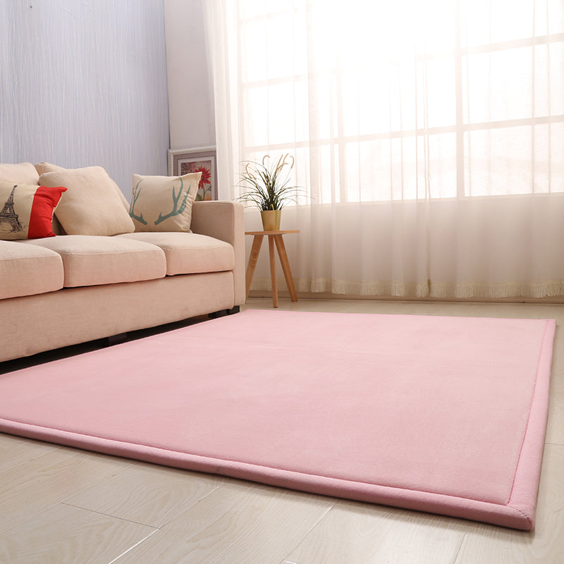 Casual Solid Color Rug Multi Colored Synthetics Indoor Rug Pet Friendly Anti-Slip Backing Carpet for Bedroom Nude Pink Clearhalo 'Area Rug' 'Rug' 2245079