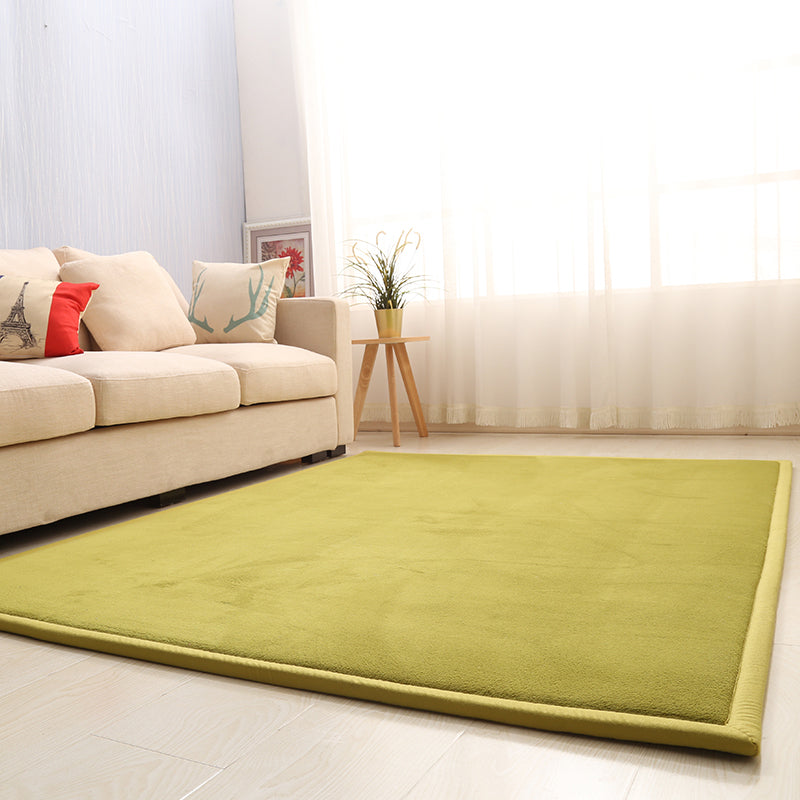 Casual Solid Color Rug Multi Colored Synthetics Indoor Rug Pet Friendly Anti-Slip Backing Carpet for Bedroom Green Clearhalo 'Area Rug' 'Rug' 2245081