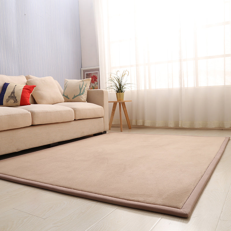 Casual Solid Color Rug Multi Colored Synthetics Indoor Rug Pet Friendly Anti-Slip Backing Carpet for Bedroom Light Camel Clearhalo 'Area Rug' 'Rug' 2245085