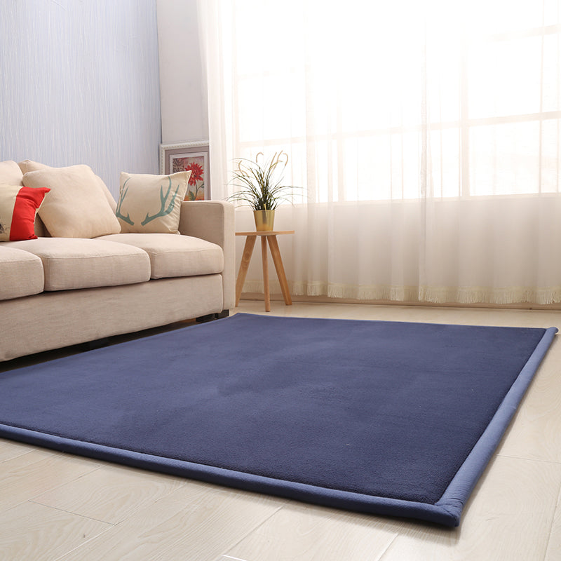 Casual Solid Color Rug Multi Colored Synthetics Indoor Rug Pet Friendly Anti-Slip Backing Carpet for Bedroom Dark Blue Clearhalo 'Area Rug' 'Rug' 2245089