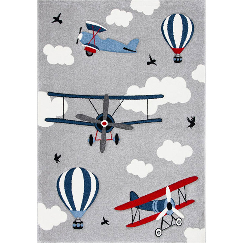 Lovely Childrens Room Rug Multi-Color Cartoon Printed Carpet Polyster Pet Friendly Machine Washable Indoor Rug Smoke Gray Clearhalo 'Area Rug' 'Rug' 2245118