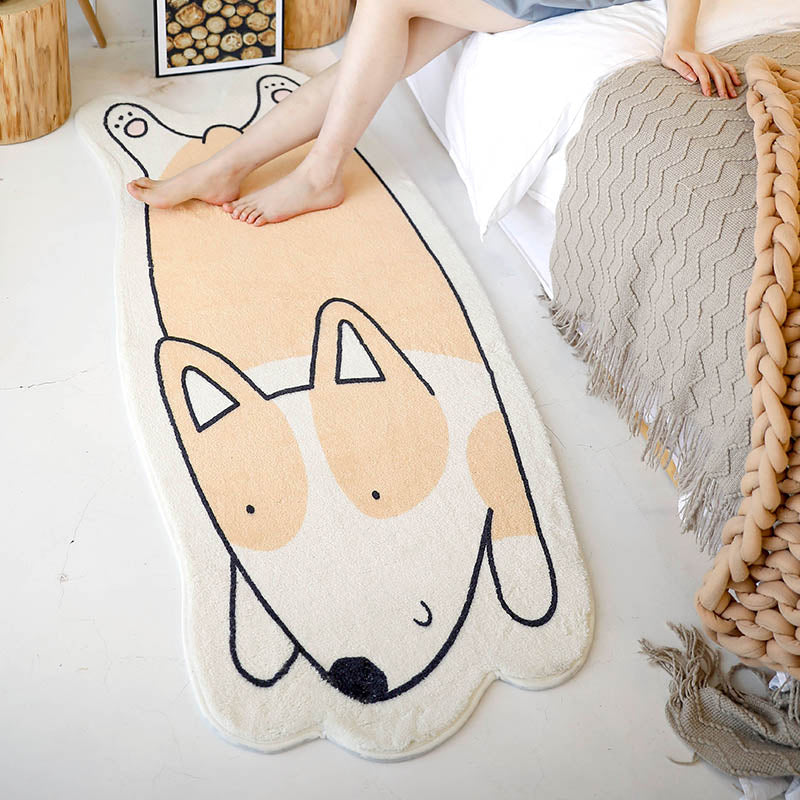 Novelty Shape Cartoon Rug Multi Color Cute Area Carpet Polyster Anti-Slip Backing Pet Friendly Rug for Kids Light Orange Clearhalo 'Area Rug' 'Rug' 2245216