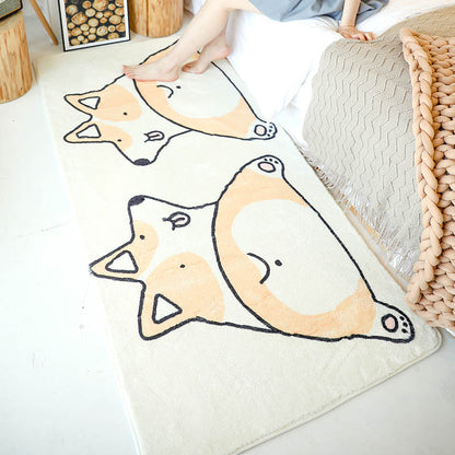 Novelty Shape Cartoon Rug Multi Color Cute Area Carpet Polyster Anti-Slip Backing Pet Friendly Rug for Kids Orange Clearhalo 'Area Rug' 'Rug' 2245223