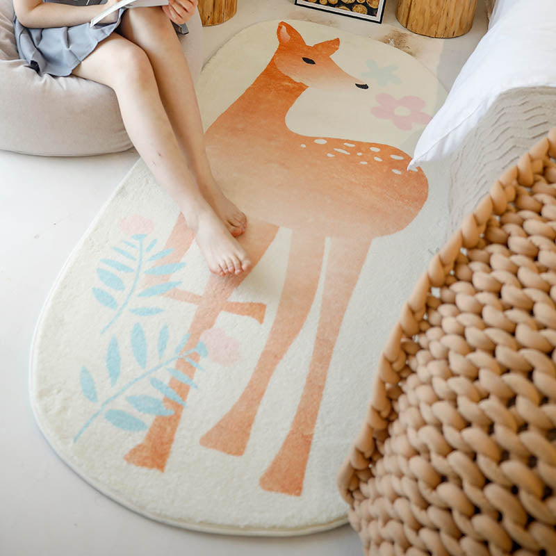 Novelty Shape Cartoon Rug Multi Color Cute Area Carpet Polyster Anti-Slip Backing Pet Friendly Rug for Kids Yellow-Red Clearhalo 'Area Rug' 'Rug' 2245225