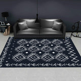 Modern Geometric Pattern Rug Multi Color Polyster Carpet Non-Slip Backing Pet Friendly Indoor Rug for Parlor Black-White Clearhalo 'Area Rug' 'Rug' 2245320