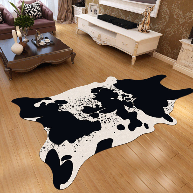 Novelty Shape Animal Skin Rug Multi-Color Creative Area Rug Synthetics Non-Slip Easy Care Carpet for Living Room Black Clearhalo 'Area Rug' 'Casual' 'Rugs' Rug' 2245351