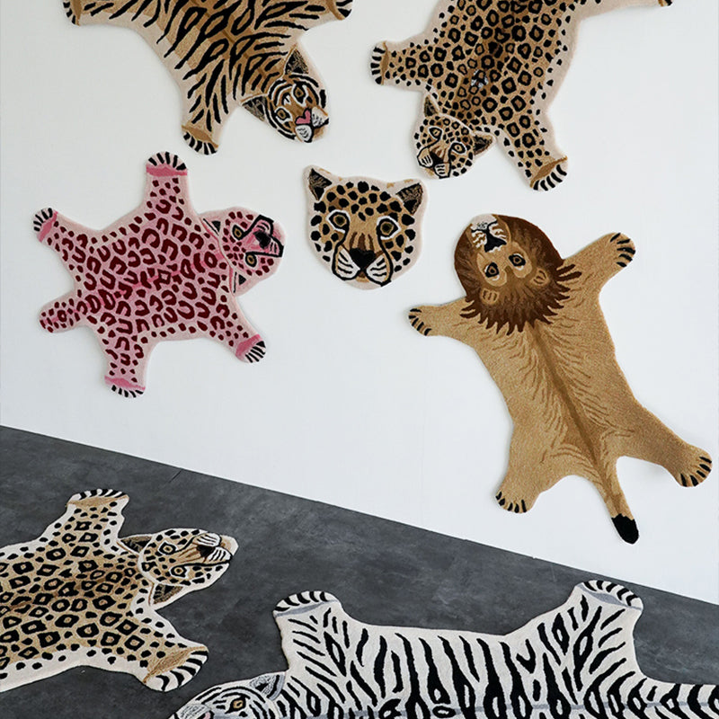 Multi Colored Bedroom Rug Nordic Animal Skin Print Rug Polyster Anti-Slip Backing Pet Friendly Carpet Clearhalo 'Area Rug' 'Casual' 'Rugs' Rug' 2245366