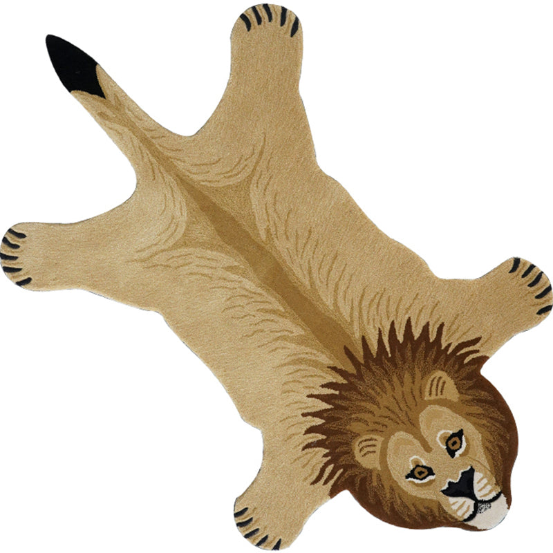 Multi Colored Bedroom Rug Nordic Animal Skin Print Rug Polyster Anti-Slip Backing Pet Friendly Carpet Khaki 2'11" x 4'11" Clearhalo 'Area Rug' 'Casual' 'Rugs' Rug' 2245368