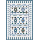 Boho Living Room Rug Multi-Color Geometric Pattern Carpet Flax Environmental Handmade Rug with Tassel Blue Clearhalo 'Area Rug' 'Bohemian' 'Rugs' Rug' 2245425