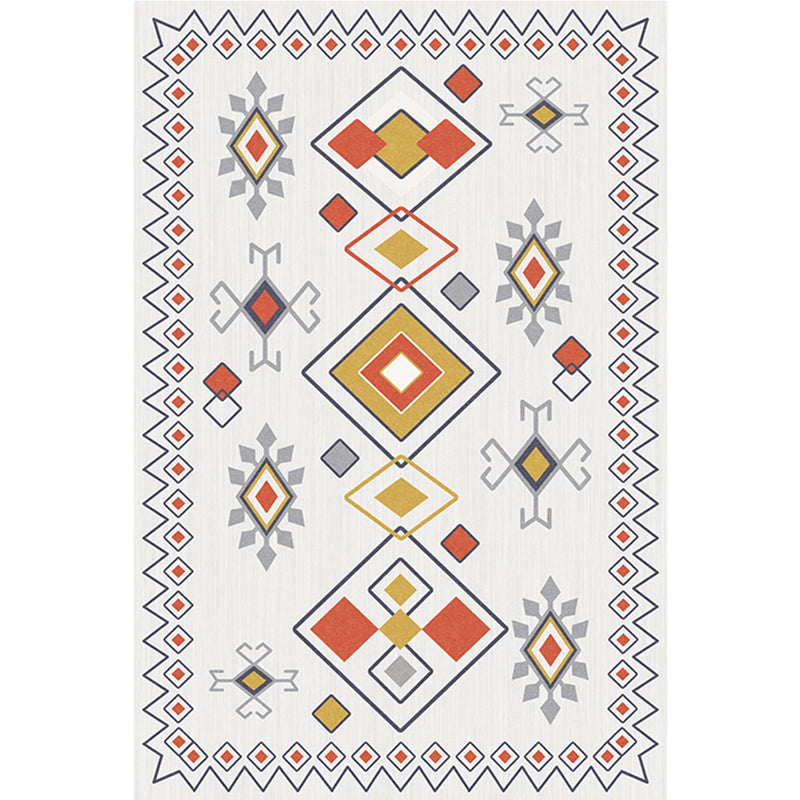 Boho Living Room Rug Multi-Color Geometric Pattern Carpet Flax Environmental Handmade Rug with Tassel Gray-White Clearhalo 'Area Rug' 'Bohemian' 'Rugs' Rug' 2245427
