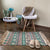 Southwestern Geometric Print Rug Multi-Colored Flax Carpet Hand Twisted Pet Friendly Rug with Fringe for Decoration Green Clearhalo 'Area Rug' 'Rugs' 'Southwestern' Rug' 2245453