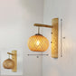 Handmade Wall Mount Light Modern Bamboo Single Wood Wall Light Fixture for Corridor Wood F Clearhalo 'Wall Lamps & Sconces' 'Wall Lights' Lighting' 2245466