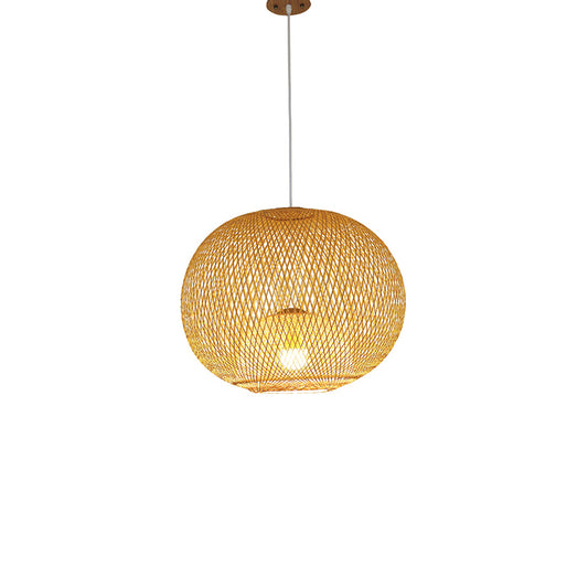 Wood Handwoven Pendant Lighting Contemporary 1 Bulb Bamboo Suspension Light Fixture Clearhalo 'Ceiling Lights' 'Lighting' 'Pendant Lights' 2245535_9ab9bef3-68ba-4c0d-bfb1-5db8e6ddaa70