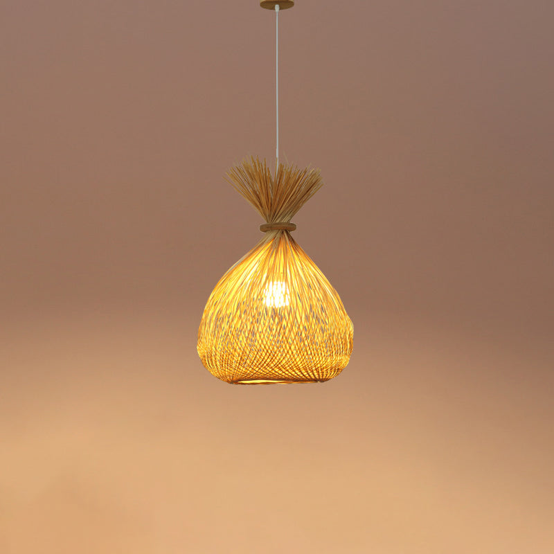 Wood Handwoven Pendant Lighting Contemporary 1��Bulb Bamboo Suspension Light Fixture Wood D Clearhalo 'Ceiling Lights' 'Pendant Lights' 'Pendants' Lighting' 2245538_b02ced04-3a00-460d-8614-ce7876f76387