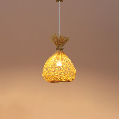 Wood Handwoven Pendant Lighting Contemporary 1��Bulb Bamboo Suspension Light Fixture Wood D Clearhalo 'Ceiling Lights' 'Pendant Lights' 'Pendants' Lighting' 2245538_b02ced04-3a00-460d-8614-ce7876f76387