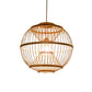 Sphere Shaded Suspension Lighting Minimalist Bamboo 1��Head Wood Pendant Ceiling Light Clearhalo 'Ceiling Lights' 'Pendant Lights' 'Pendants' Lighting' 2245556