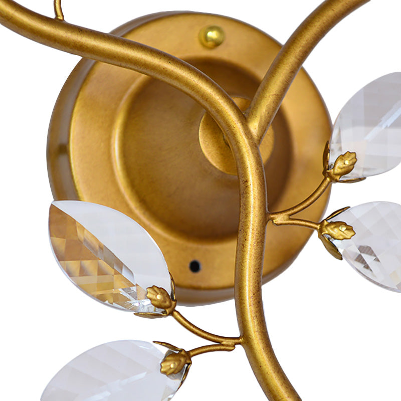 Metal Branch Wall Light Lodge Stylish 2 Lights Brass Wall Sconce Fixture with/without Bell Shade for Indoor Clearhalo 'Art deco wall lights' 'Industrial wall lights' 'Industrial' 'Middle century wall lights' 'Tiffany' 'Wall Lamps & Sconces' 'Wall Lights' Lighting' 224572