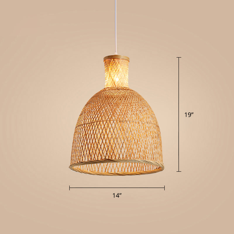 Chinese Style Handmade Ceiling Light Bamboo Single Restaurant Hanging Pendant Light in Wood Wood B Clearhalo 'Ceiling Lights' 'Pendant Lights' 'Pendants' Lighting' 2245802_3346a959-f2f7-4312-adf4-1fdeb0a9433a