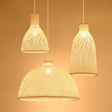 Handmade Bamboo Suspension Lighting Minimalist 1 Head Wood Pendant Ceiling Light for Tea Room Clearhalo 'Ceiling Lights' 'Lighting' 'Pendant Lights' 2245818_20de6123-091e-472b-9c91-a8aee378823c