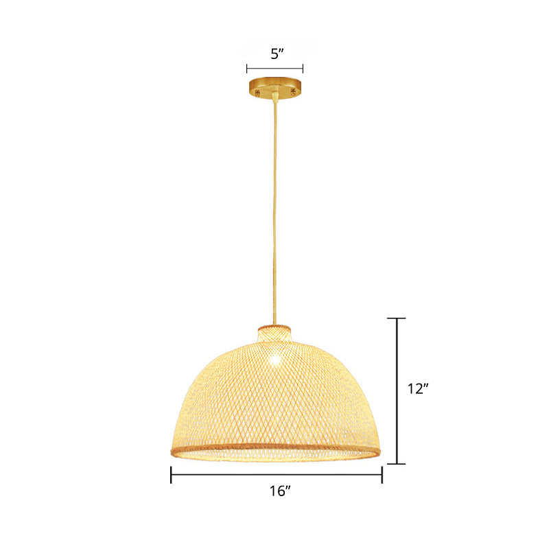Handmade Bamboo Suspension Lighting Minimalist 1 Head Wood Pendant Ceiling Light for Tea Room Clearhalo 'Ceiling Lights' 'Lighting' 'Pendant Lights' 2245823_235f4501-efc3-4e63-9c8c-570be0ba0bee