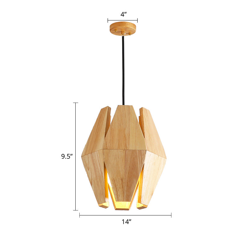 South-east Asia Shaded Ceiling Light Wood Single Restaurant Hanging Pendant Lighting Clearhalo 'Ceiling Lights' 'Pendant Lights' 'Pendants' Lighting' 2245829