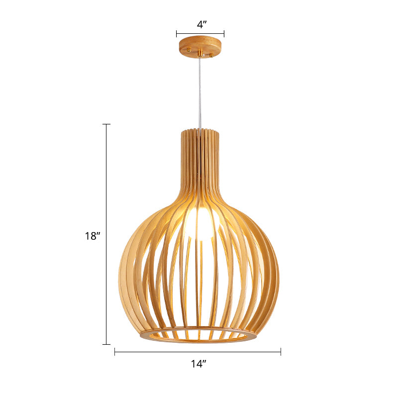 South-east Asia Shaded Ceiling Light Wood Single Restaurant Hanging Pendant Lighting Wood E Clearhalo 'Ceiling Lights' 'Pendant Lights' 'Pendants' Lighting' 2245834_03183c4b-a085-47f4-bcf0-38a1b63ce0a6