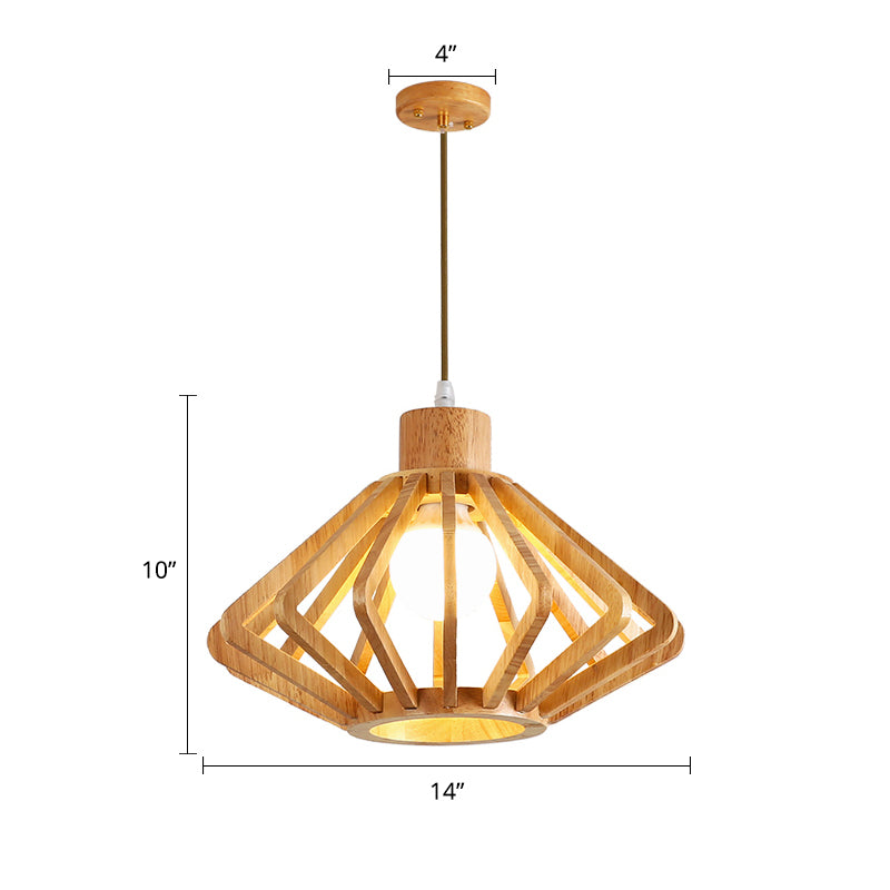 South-east Asia Shaded Ceiling Light Wood Single Restaurant Hanging Pendant Lighting Clearhalo 'Ceiling Lights' 'Pendant Lights' 'Pendants' Lighting' 2245840